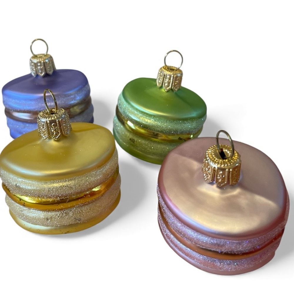 Max Glass, set of 4 pastel macarons, handmade in Poland